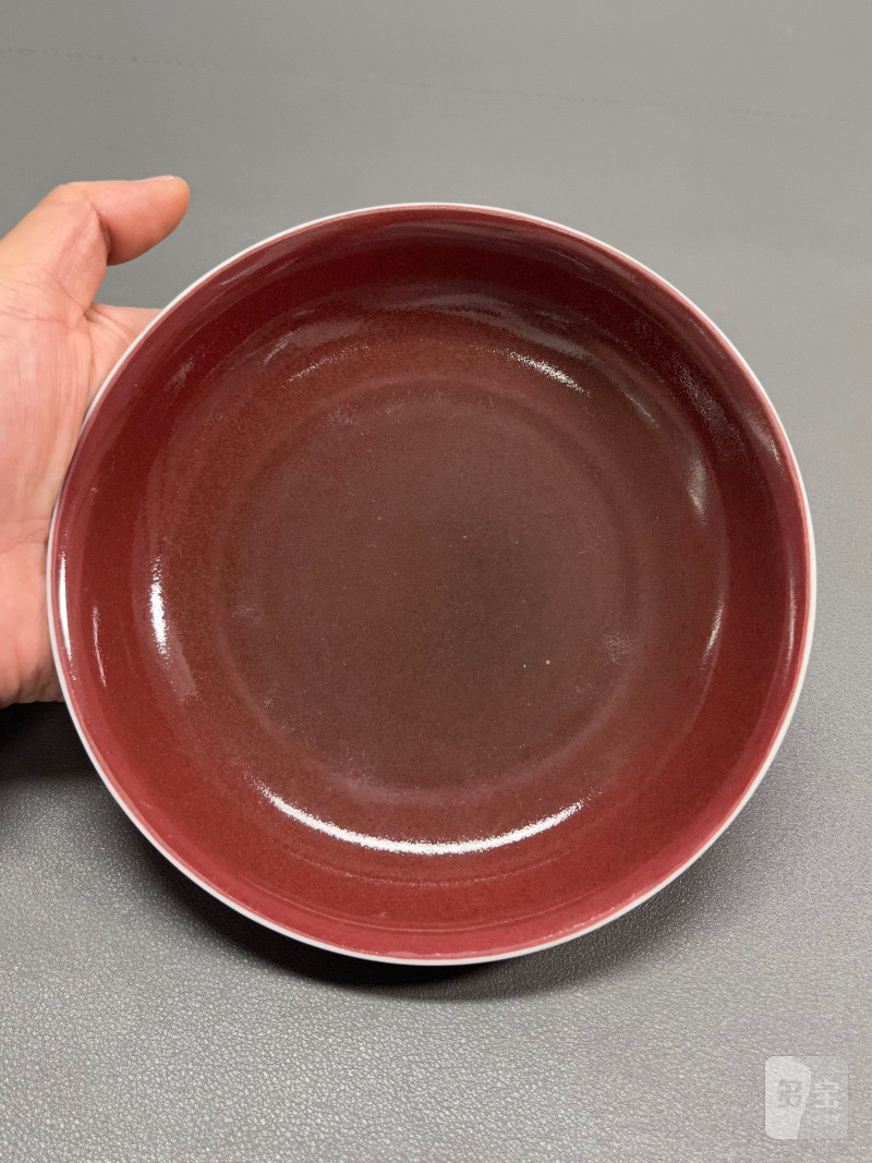 清康熙  霁红釉盘 - 图6